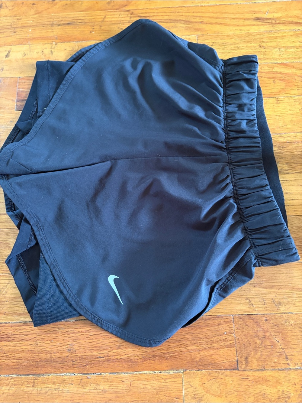 Nike Women's Black Running Shorts with white Swoosh
